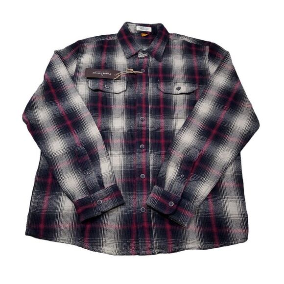 Tailor Vintage Button Front Brushed Heavy Twill Overshirt Plaid Men's Medium - Picture 1 of 8